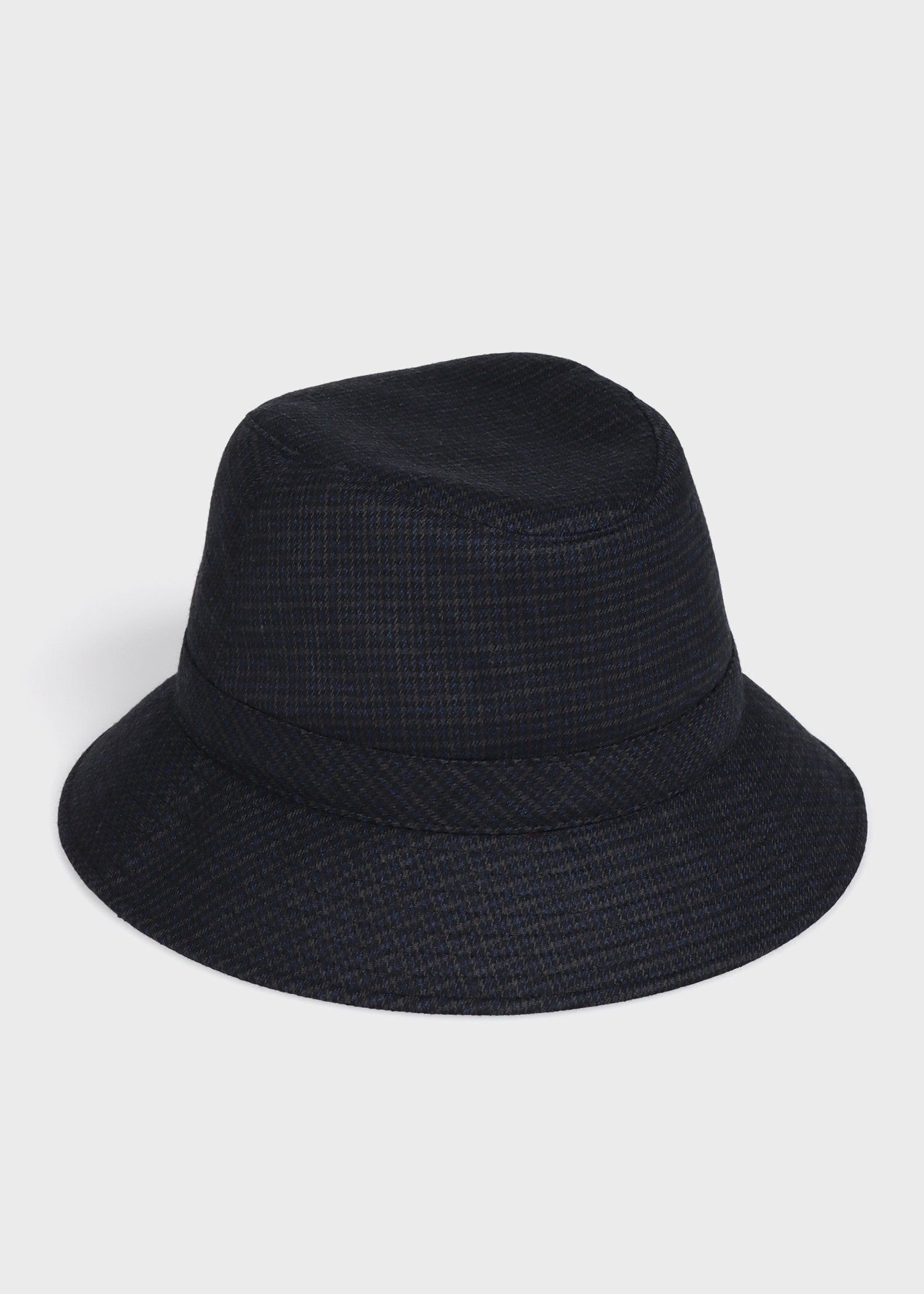 ウールチェック バケットハット