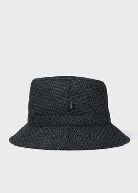 ウールチェック バケットハット