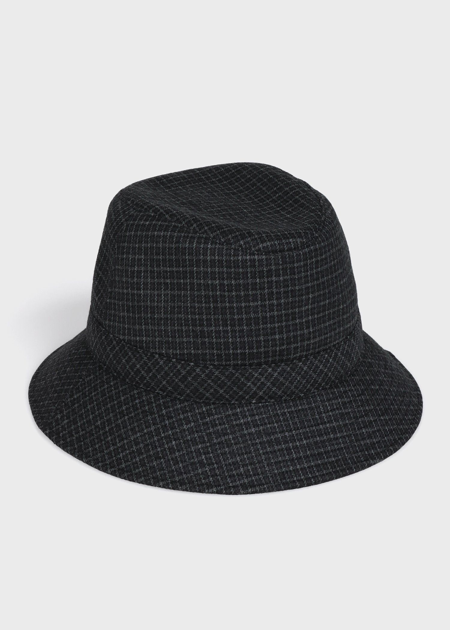 ウールチェック バケットハット