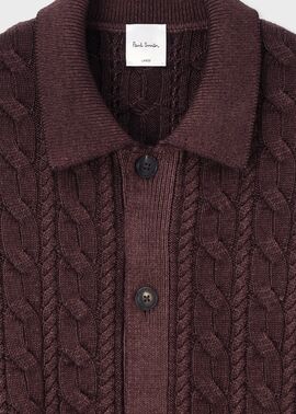 メランジダイ モダンカラード カーディガン（ボルドー） ｜ポール・スミス