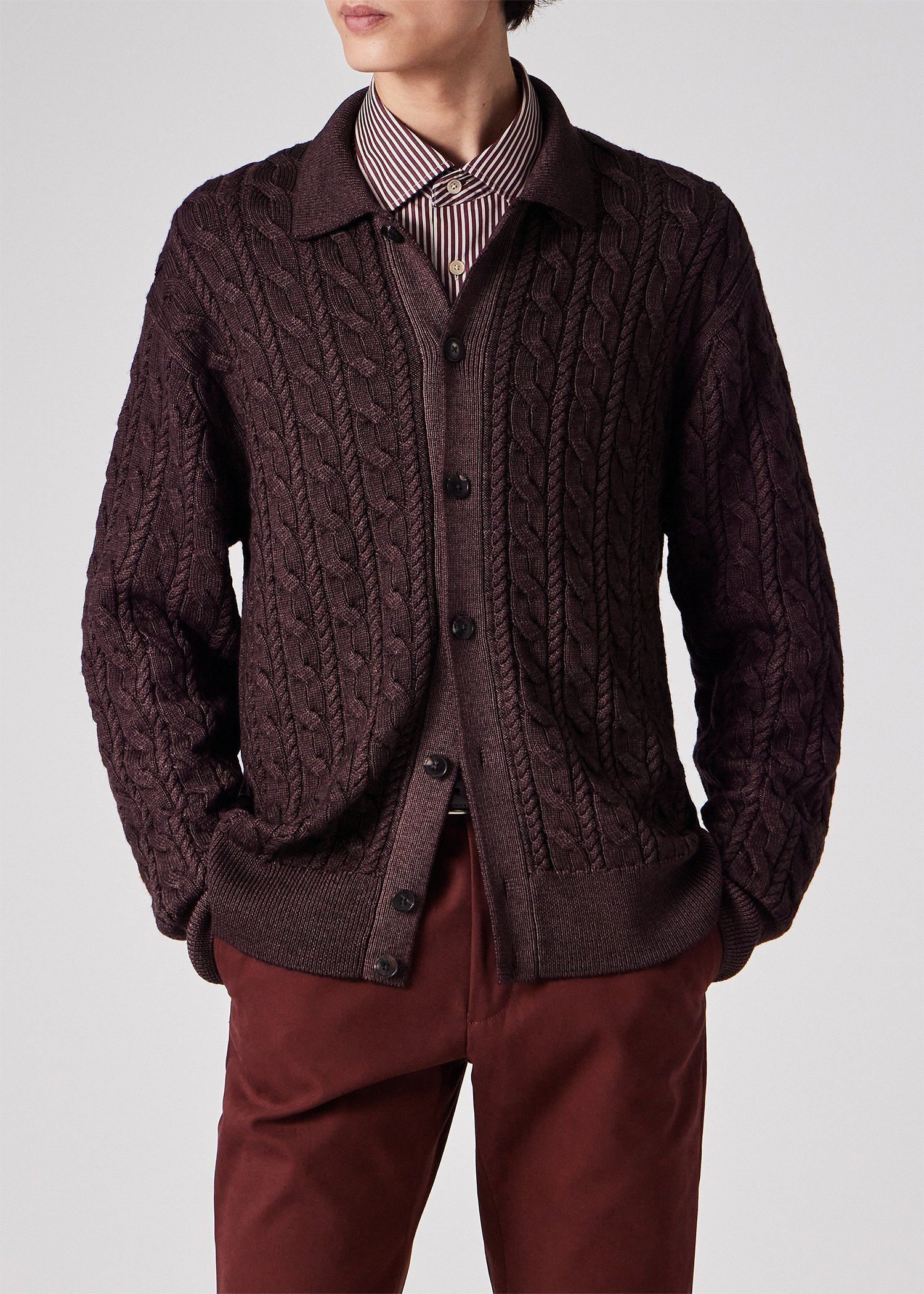 【美品】Paul Smith バーガンディ ニット ポールスミス　ボルドー　M Paul Smith バーガンディ ニット ポールスミス ボルドー M セーター 美