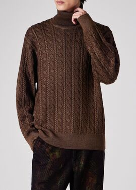 【美品】ナヤット タートルネックニット ダークブラウン 厚手 日本製 n-024 美品】ナヤット タートルネックニット ダークブラウン 厚手 日本製 n-024