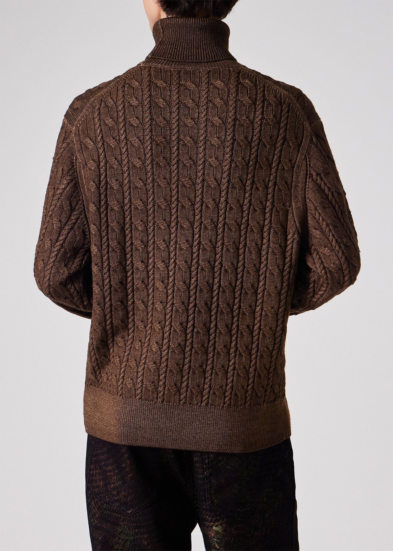 メランジダイ タートルネックニット（ダークブラウン） ｜ポール・スミス