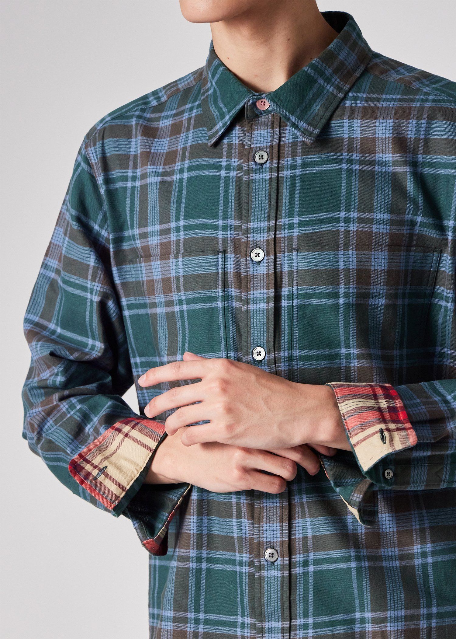 フランネルタータンチェック カジュアルシャツ