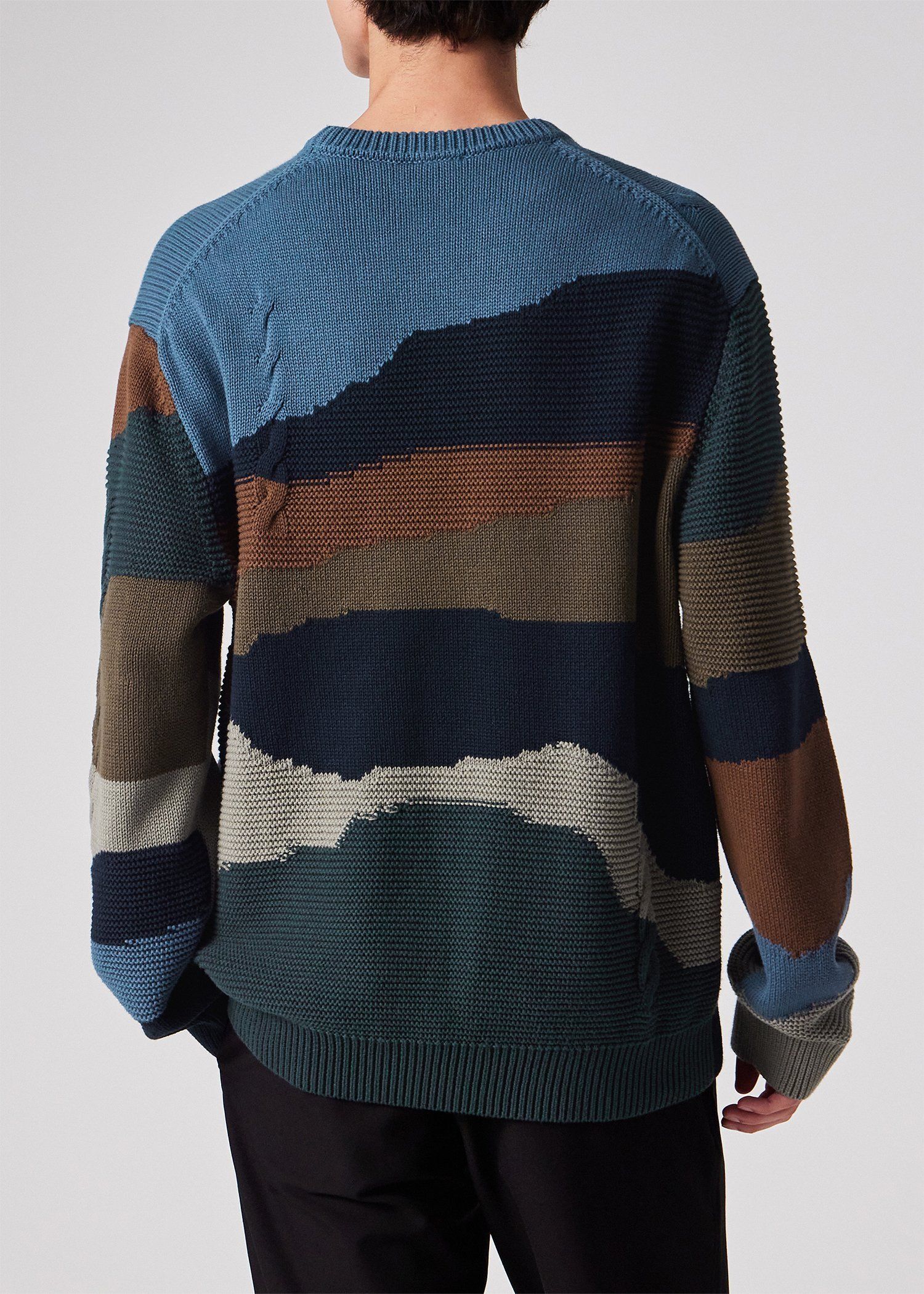 "Mountains" インターシャ クルーネックニット