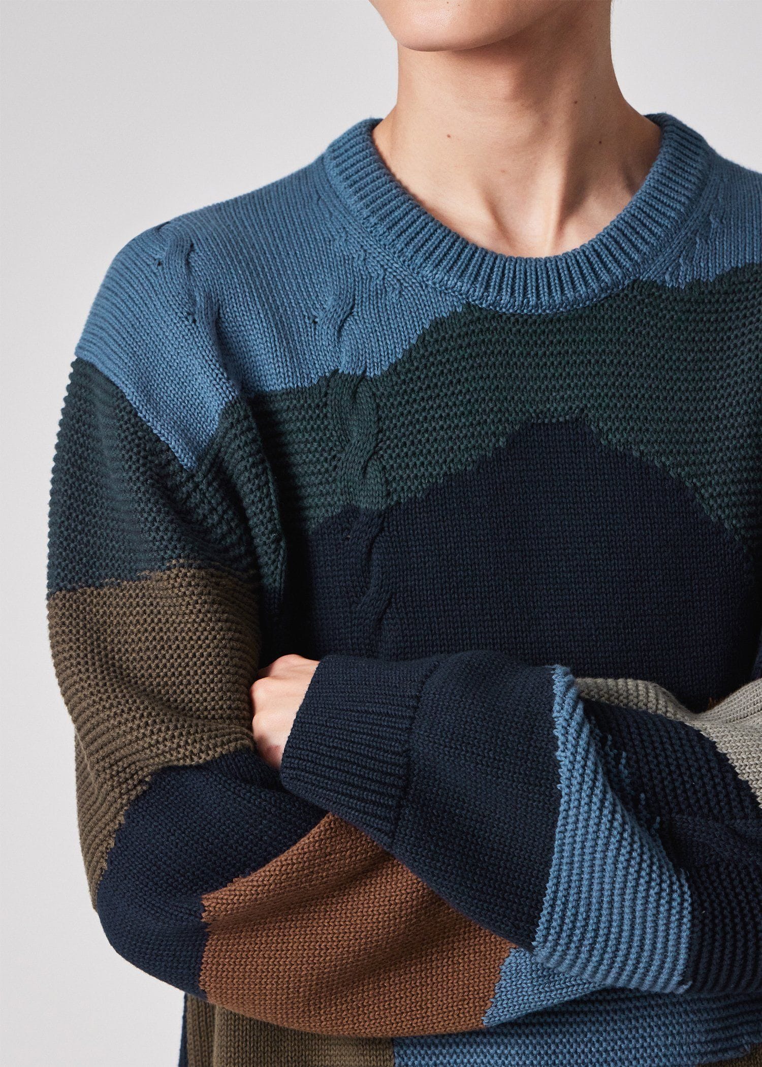 "Mountains" インターシャ クルーネックニット