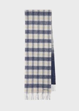 ウィメンズ オンブレ リバーシブル チェック マフラー