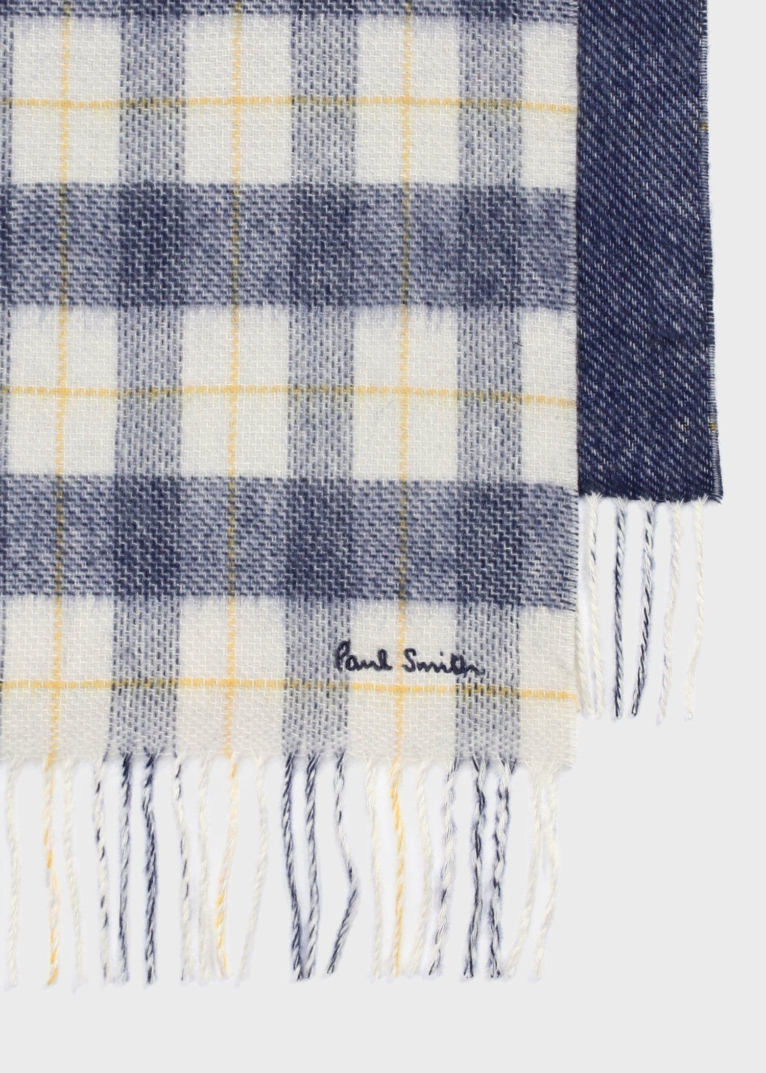 ウィメンズ オンブレ リバーシブル チェック マフラー（ネイビー