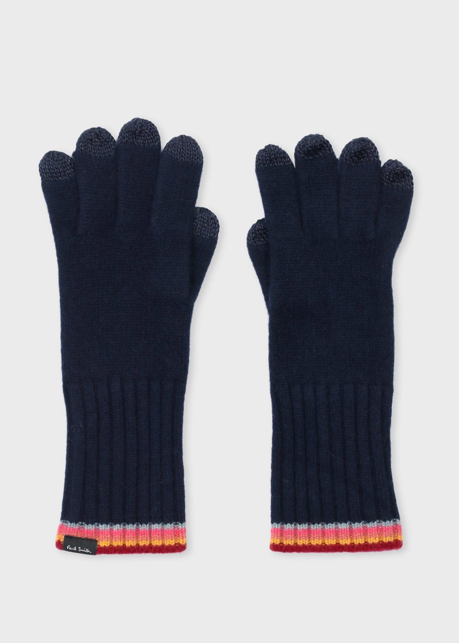 ポールスミス Paul Smith 手袋 ウィメンズ ストライプ リブニット グローブ 毛100% ブランド 正規品 新品 ギフト プレゼント 人気 おすすめ 誕生日 記念日 クリスマス 送料無料 ラッピング無料 ウィメンズ ストライプ リブニット グローブ（ネイビー） ｜ポール・スミス