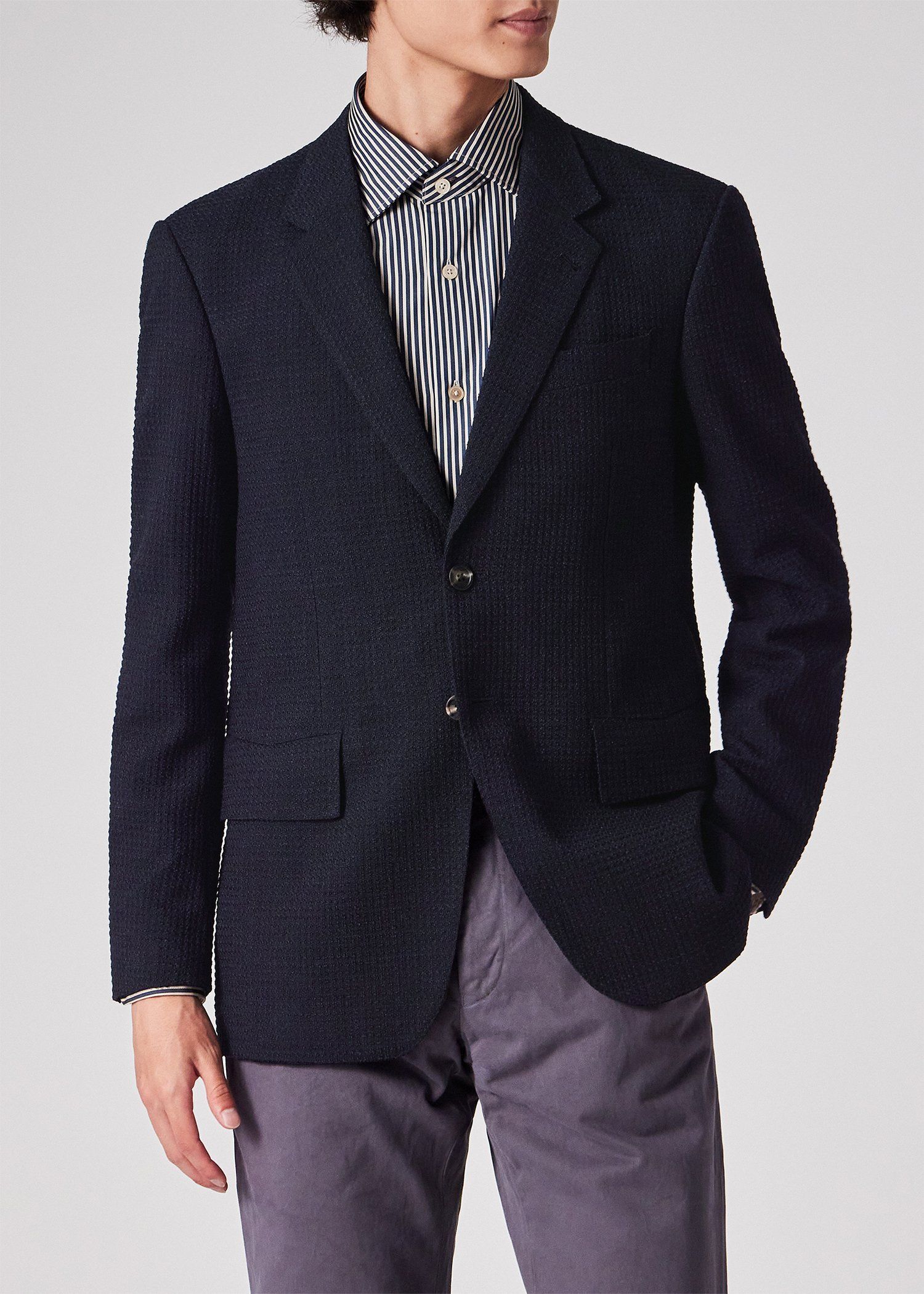 テクスチャードチェック 2B ジャケット