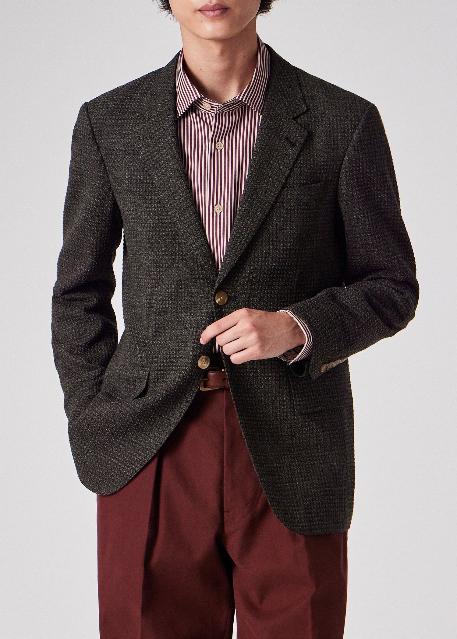 テクスチャードチェック 2B ジャケット