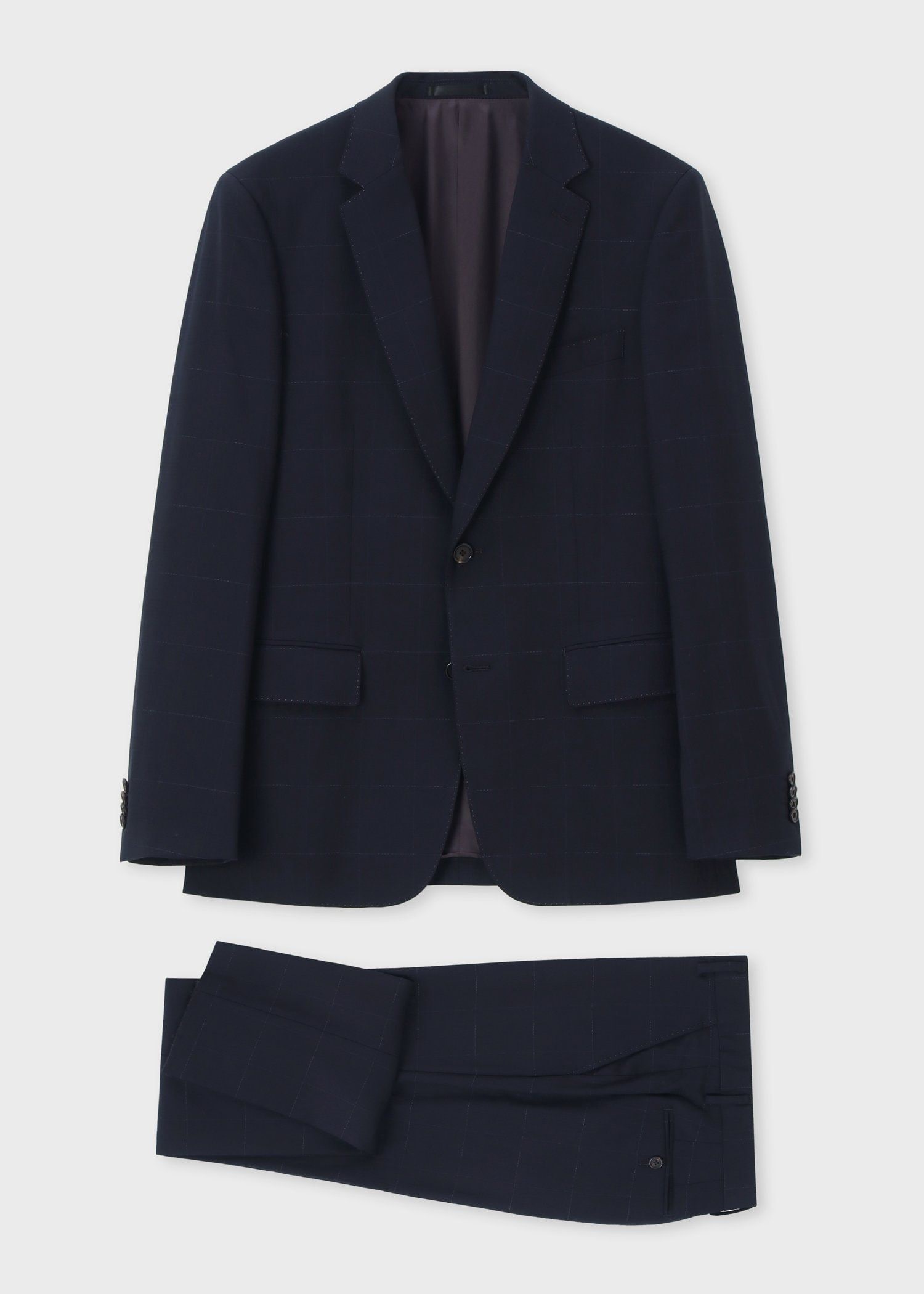 ストレッチウィンドウペーン トラベルスーツ（ネイビー） ｜ポール・スミス