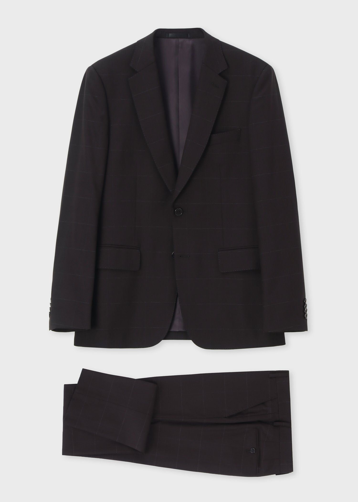 ポールスミム　パンツスーツ(水玉) ストレッチウィンドウペーン トラベルスーツ（ネイビー） ｜ポール・スミス