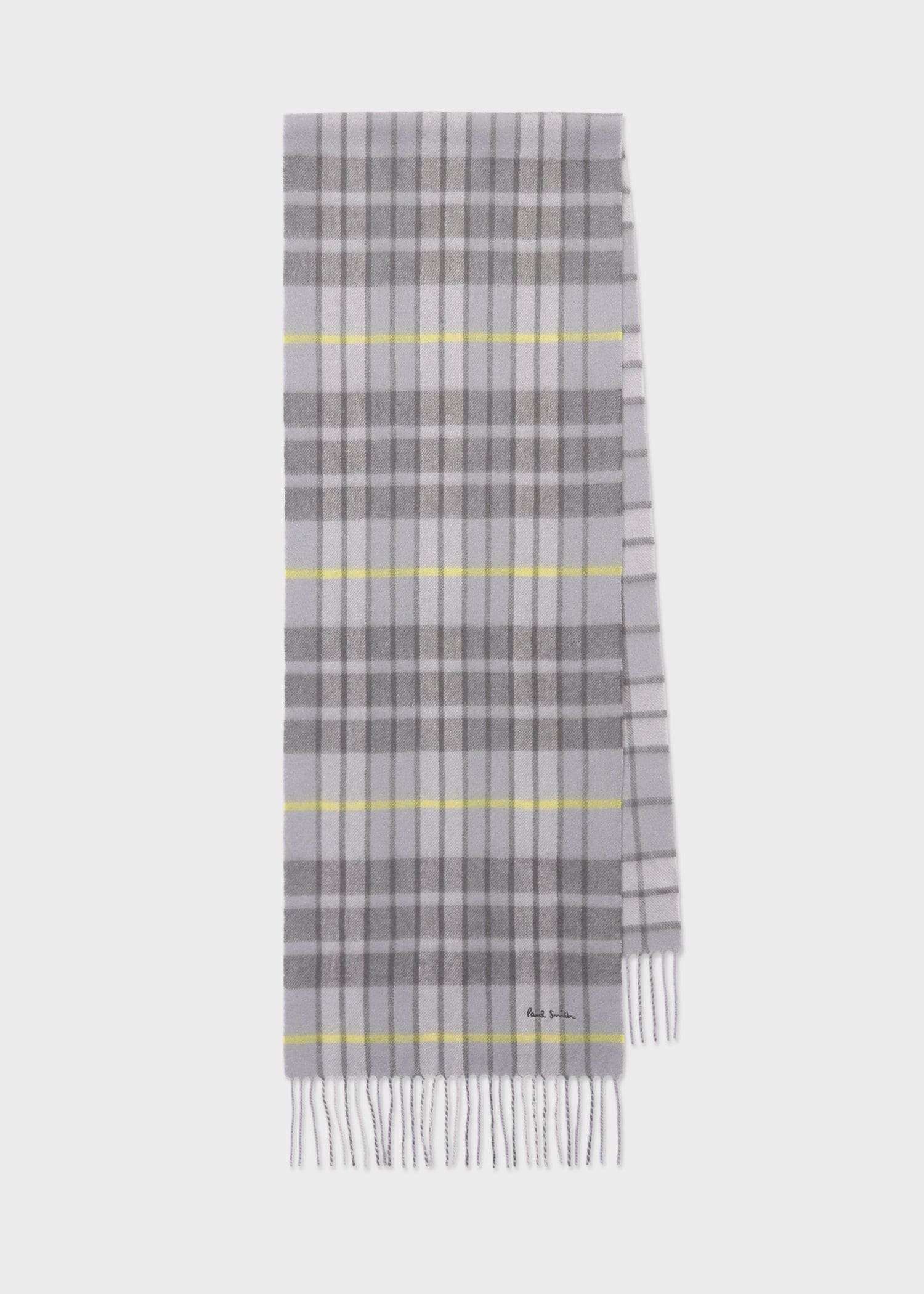 モノトーンチェック カシミヤブレンド マフラー