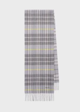 モノトーンチェック カシミヤブレンド マフラー