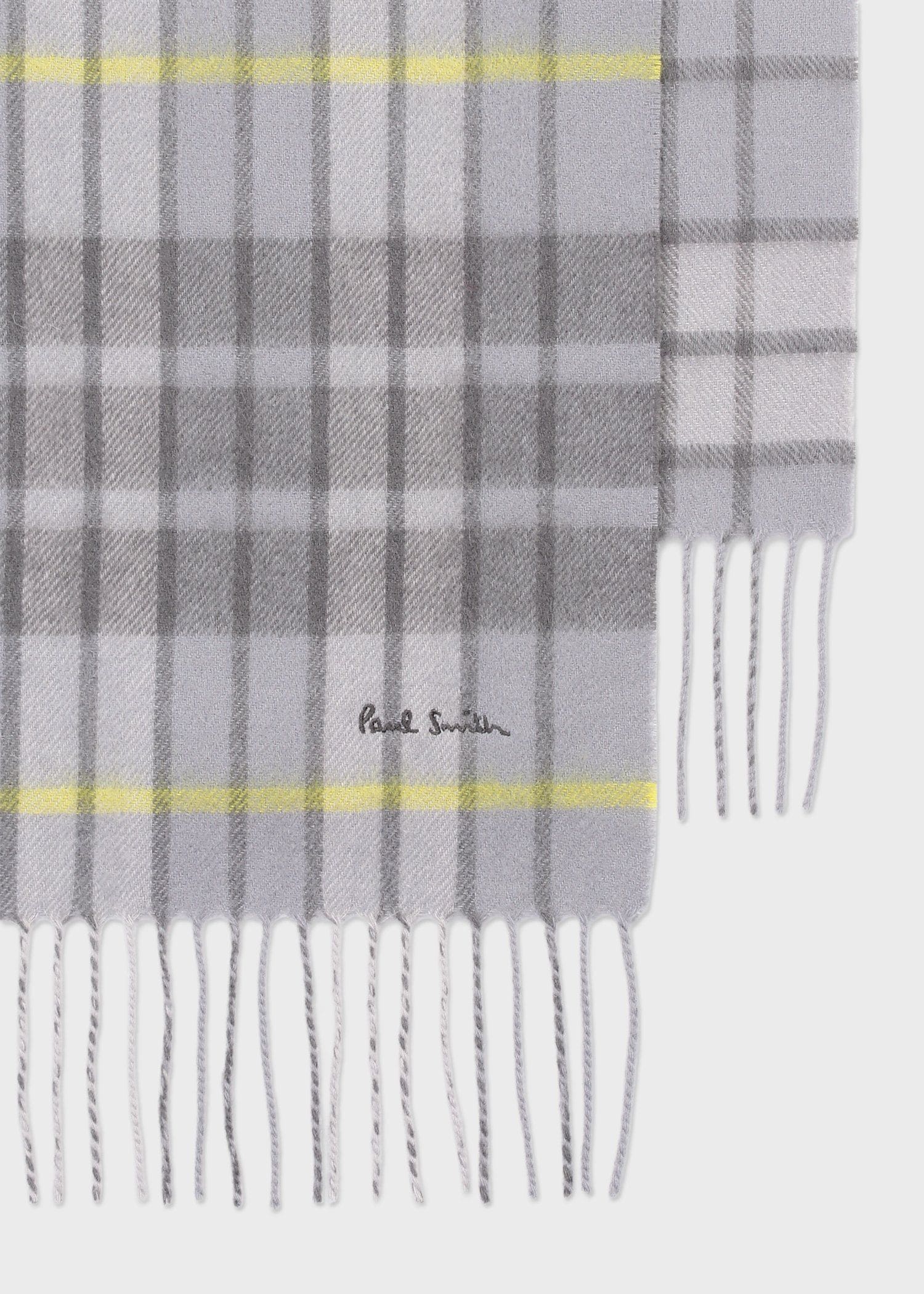 モノトーンチェック カシミヤブレンド マフラー