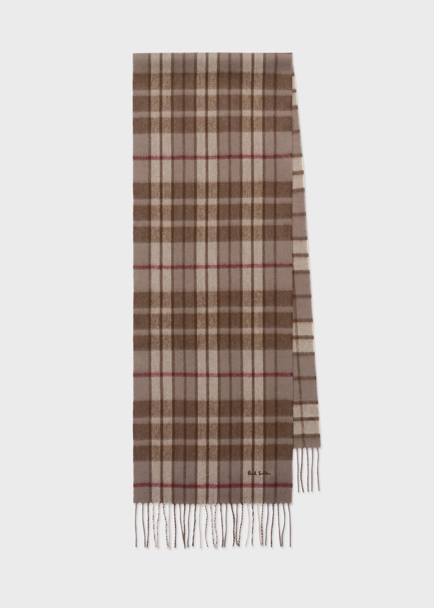 モノトーンチェック カシミヤブレンド マフラー