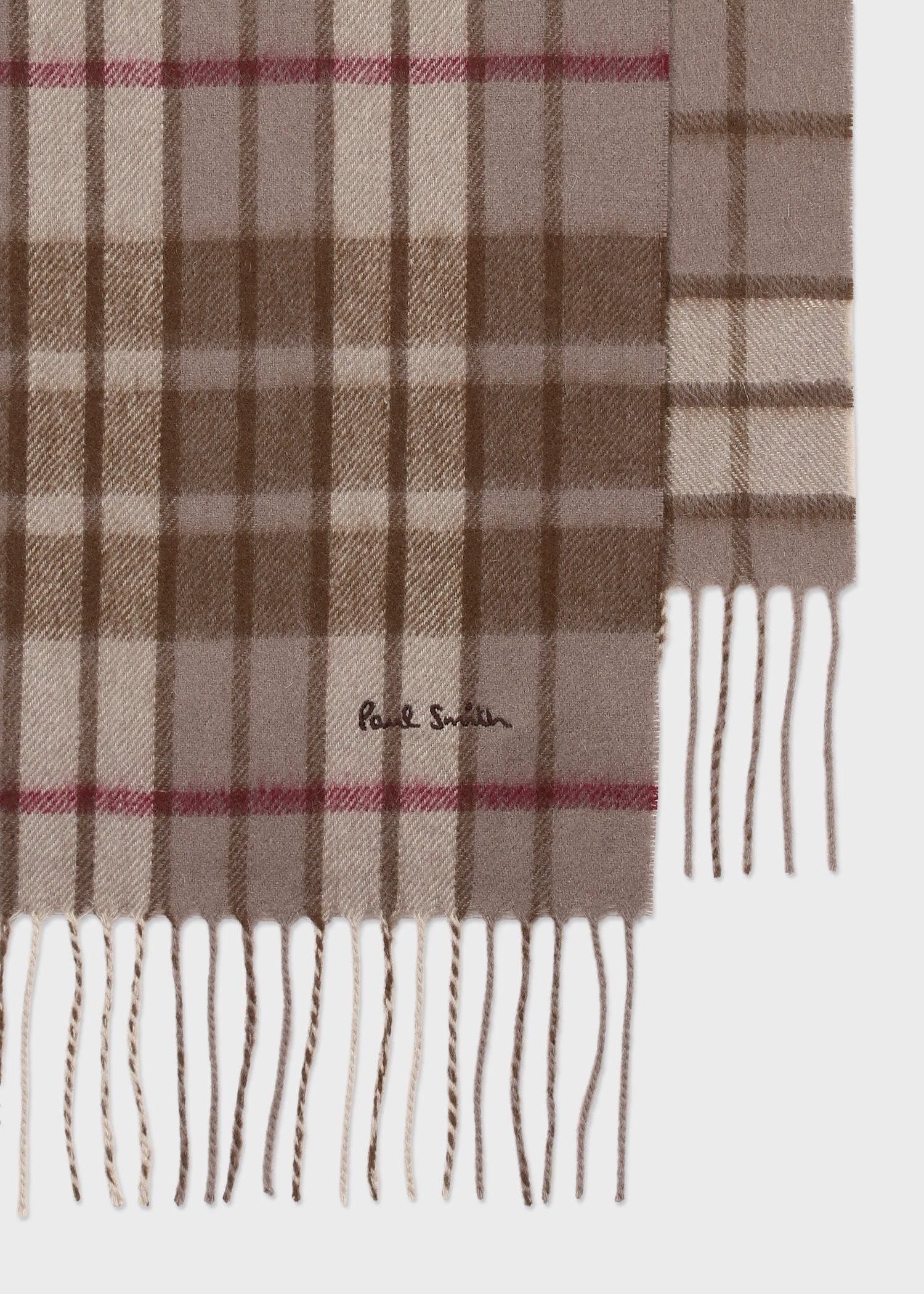 モノトーンチェック カシミヤブレンド マフラー