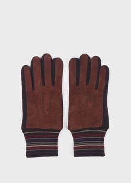 マルチボーダーリブ スウェードグローブ