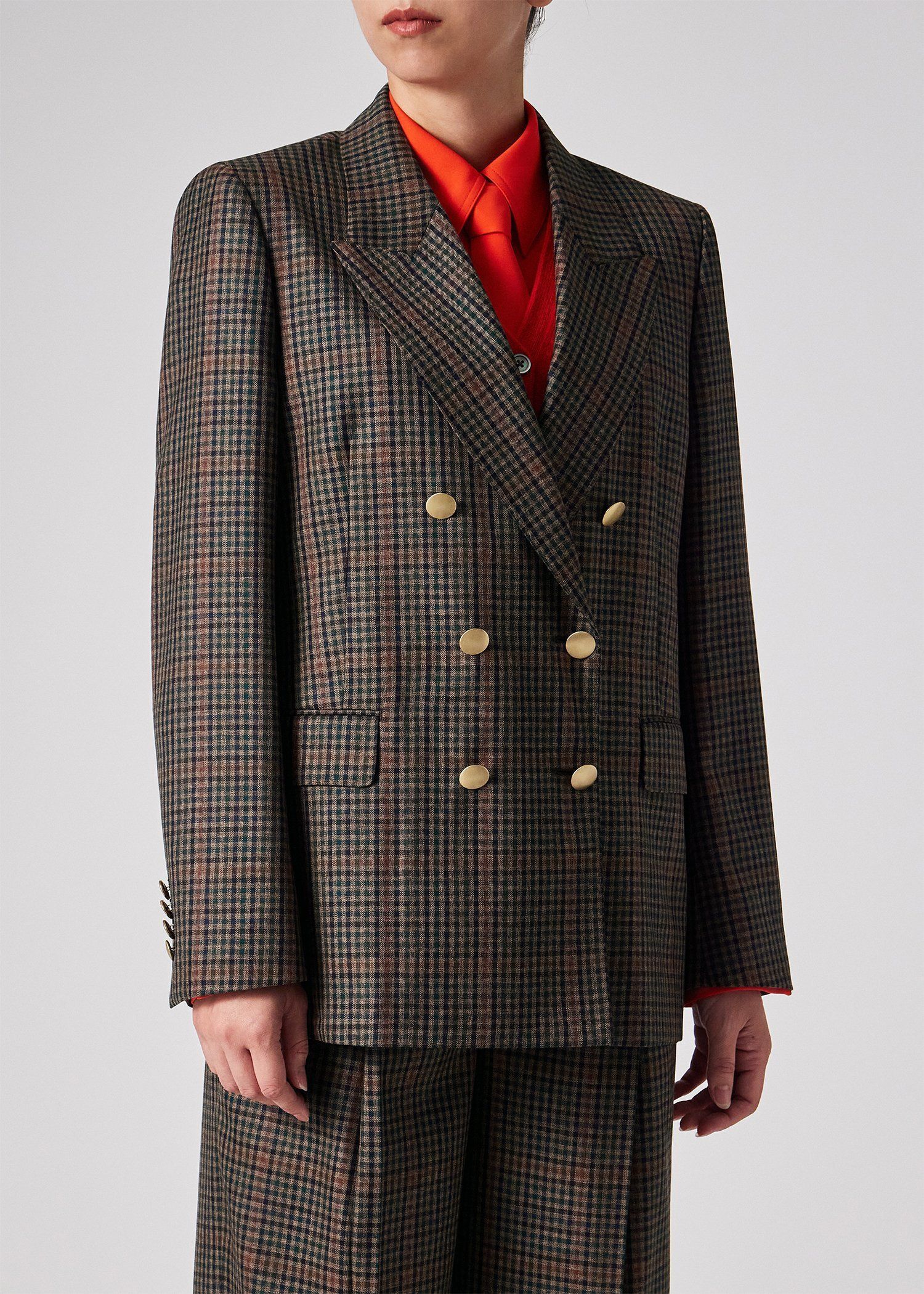 ウィメンズ クラシックガンクラブチェック ダブルジャケット