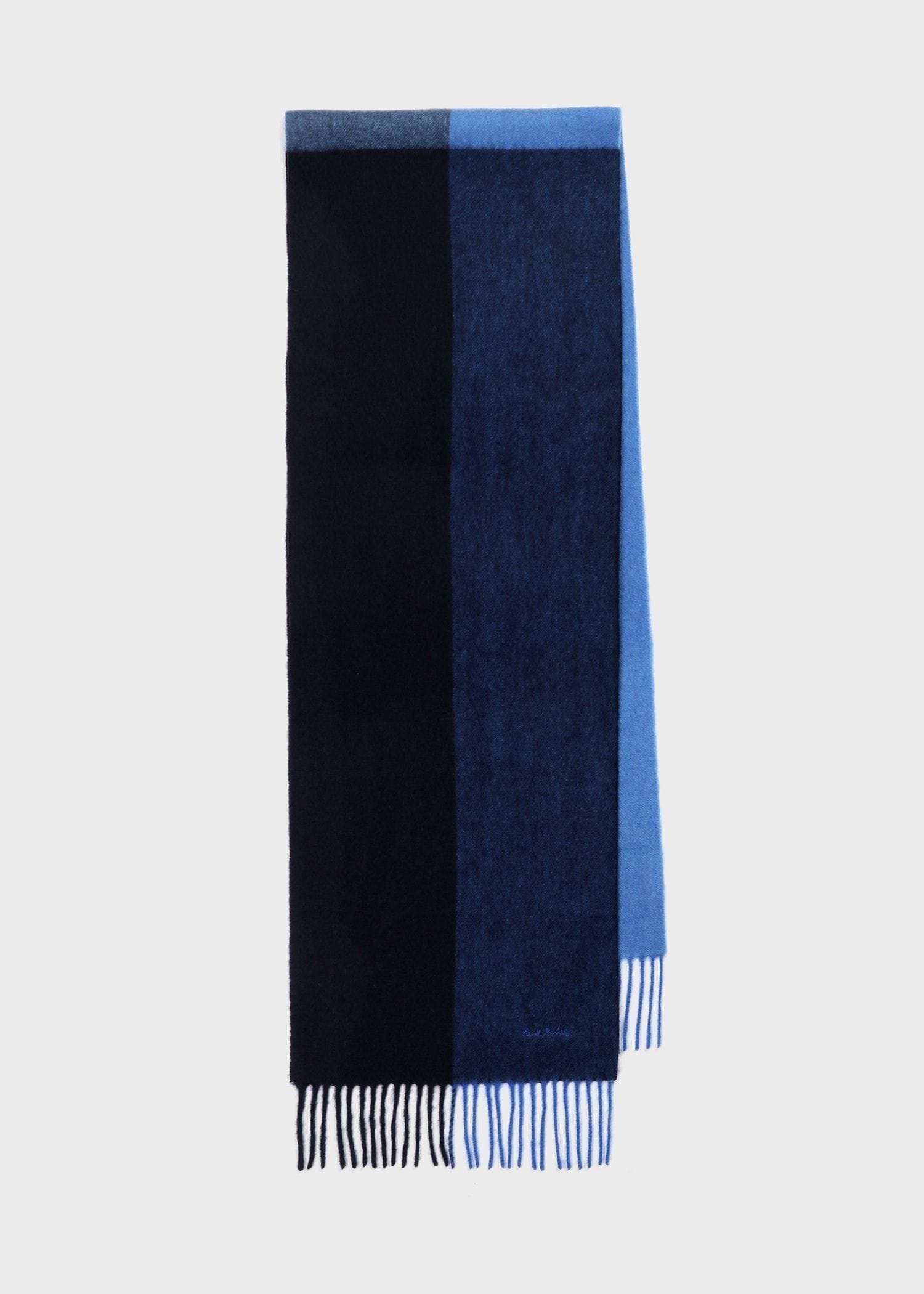 カラーブロッキング カシミヤブレンド マフラー