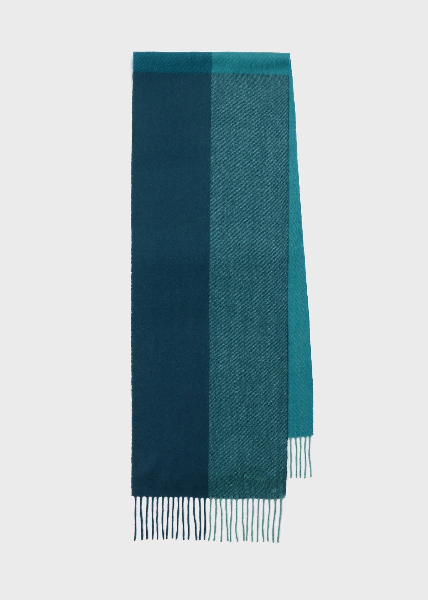 カラーブロッキング カシミヤブレンド マフラー