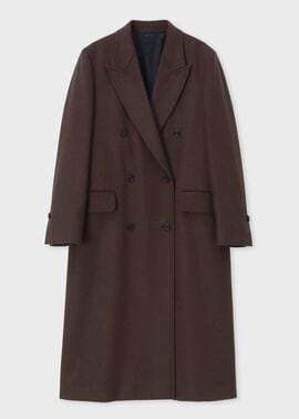 ポールスミス カシミヤブレンド チェスターコート ロングコート パープル裏地 Ｌ ウィメンズ 