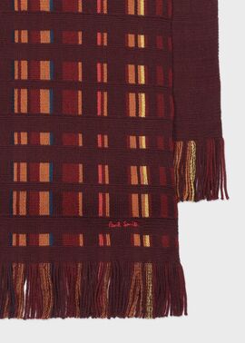 リバーシブルチェック ラッセル マフラー（ダークレッド） ｜ポール