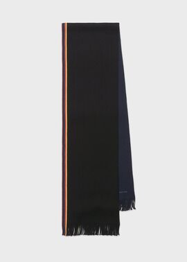 ☆未使用品☆ポールスミス  ソリッドラッセルマフラー ハーフストライプ ラッセル マフラー（ネイビー） ｜ポール・スミス