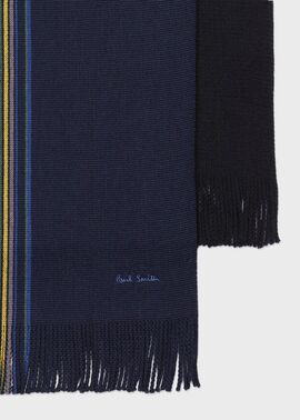 ハーフストライプ ラッセル マフラー（ネイビー） ｜ポール・スミス