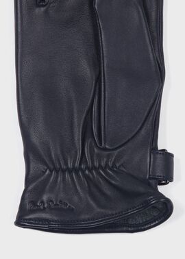 シグネチャーストライプ パイピングウール グローブ（ネイビー