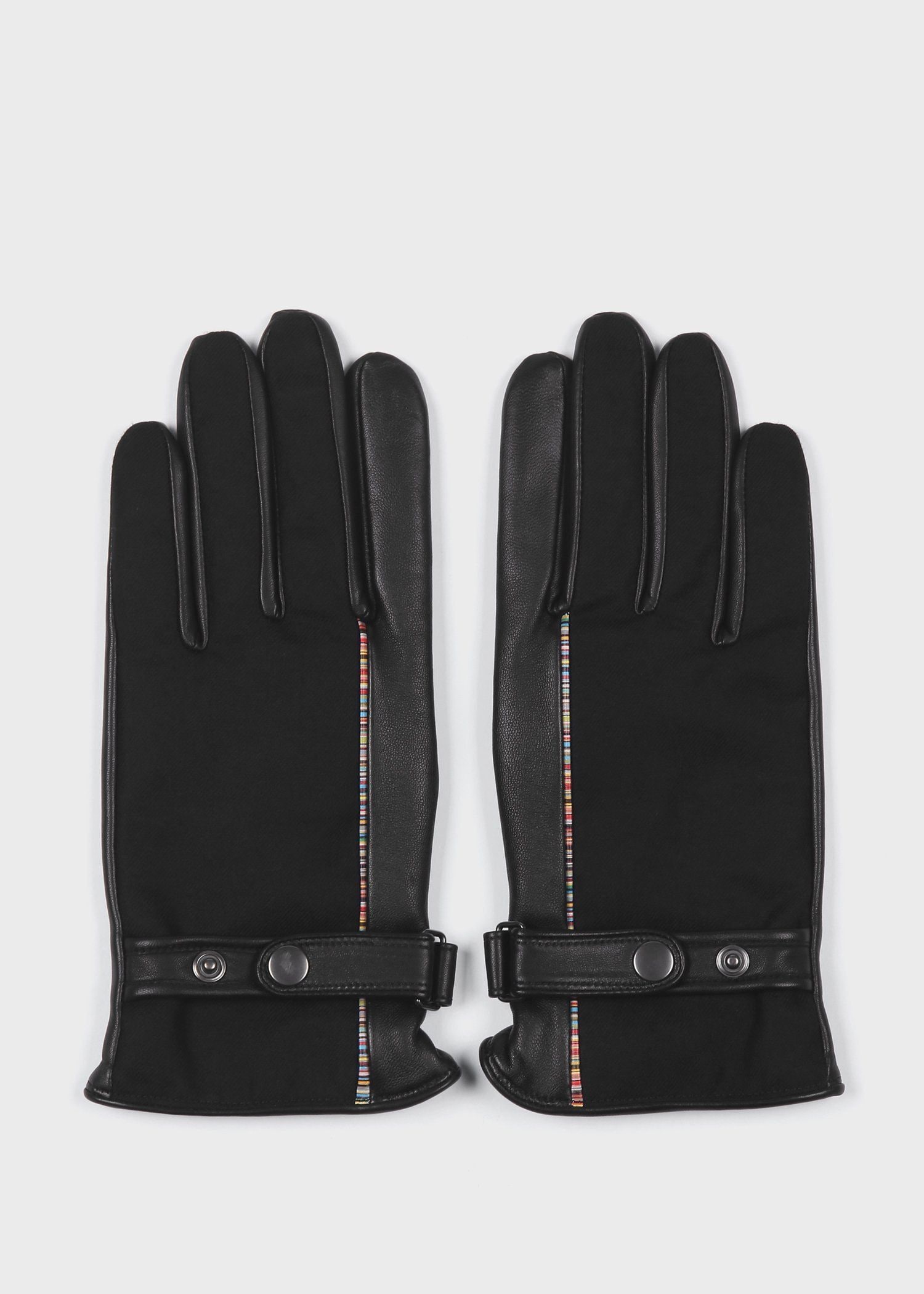 シグネチャーストライプ パイピングウール グローブ（ネイビー