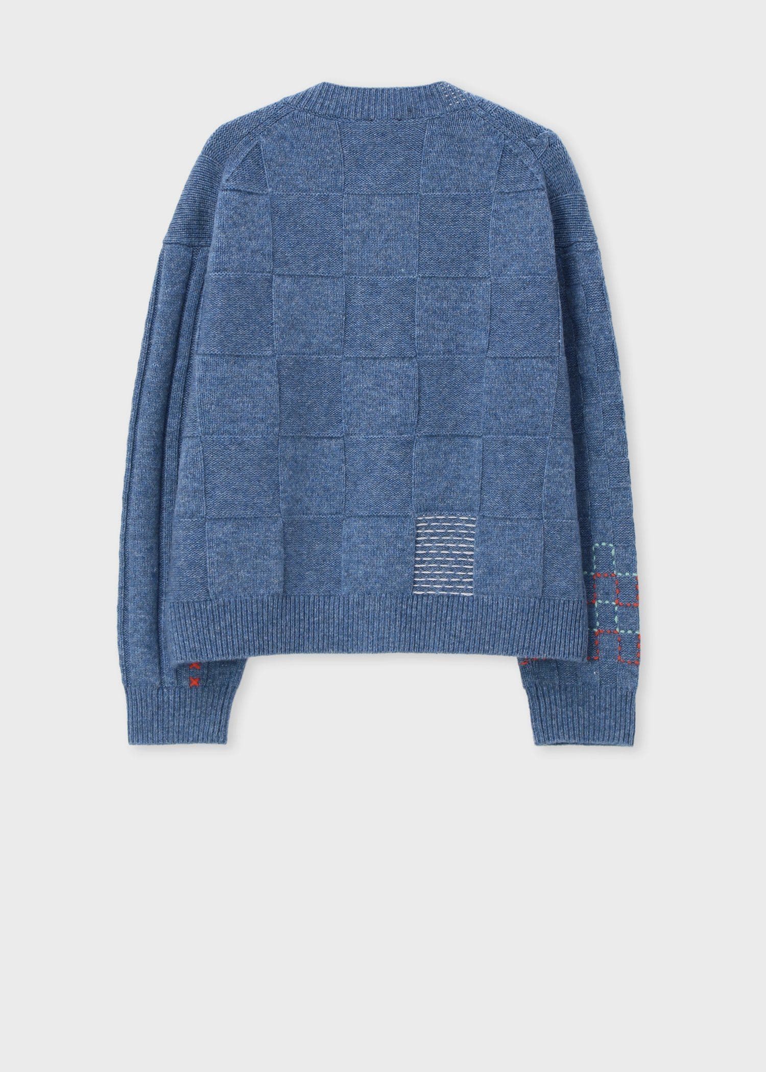 ウィメンズ パッチワーク カーディガン（グレイッシュブルー