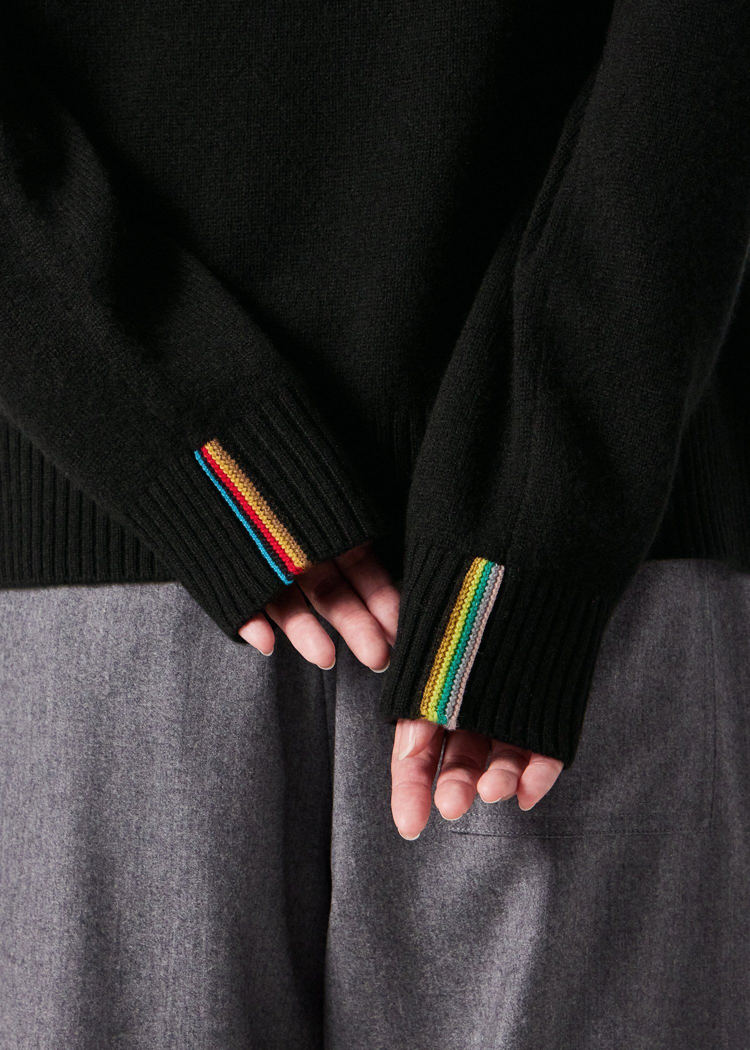 ウィメンズ インターシャ ストライプ ニット