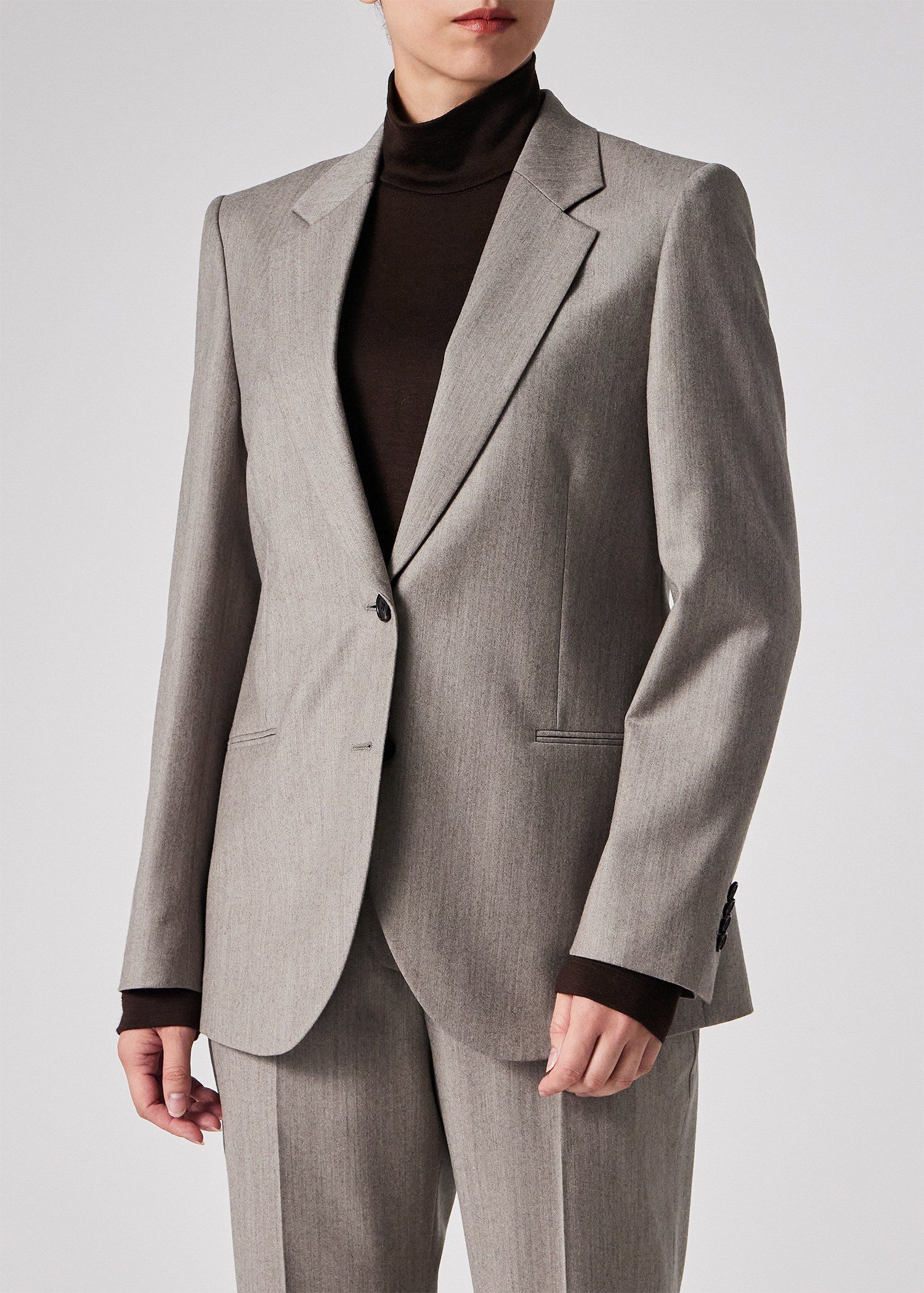 ウィメンズ カシミアブレンド フランネル ジャケット