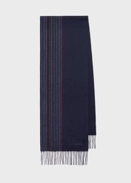 ハーフストライプ カシミヤブレンドマフラー