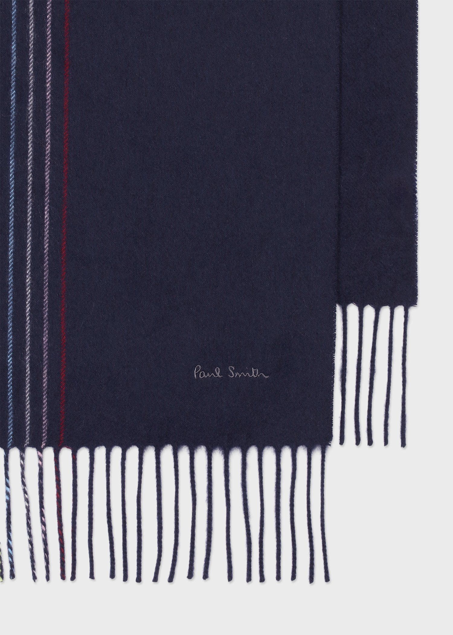 ハーフストライプ カシミヤブレンドマフラー