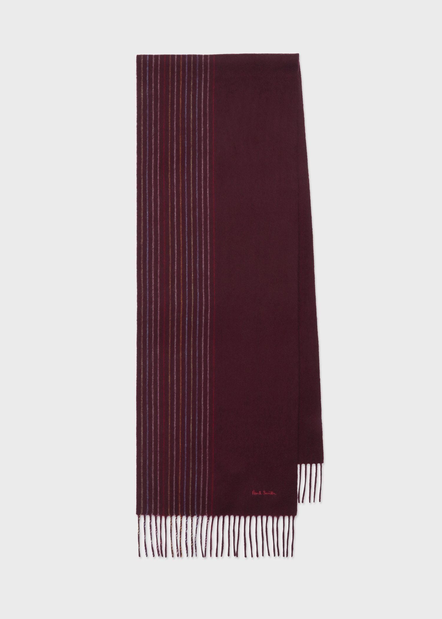 ハーフストライプ カシミヤブレンドマフラー