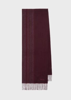 ハーフストライプ カシミヤブレンドマフラー