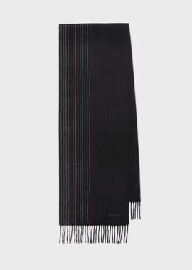 ハーフストライプ カシミヤブレンドマフラー