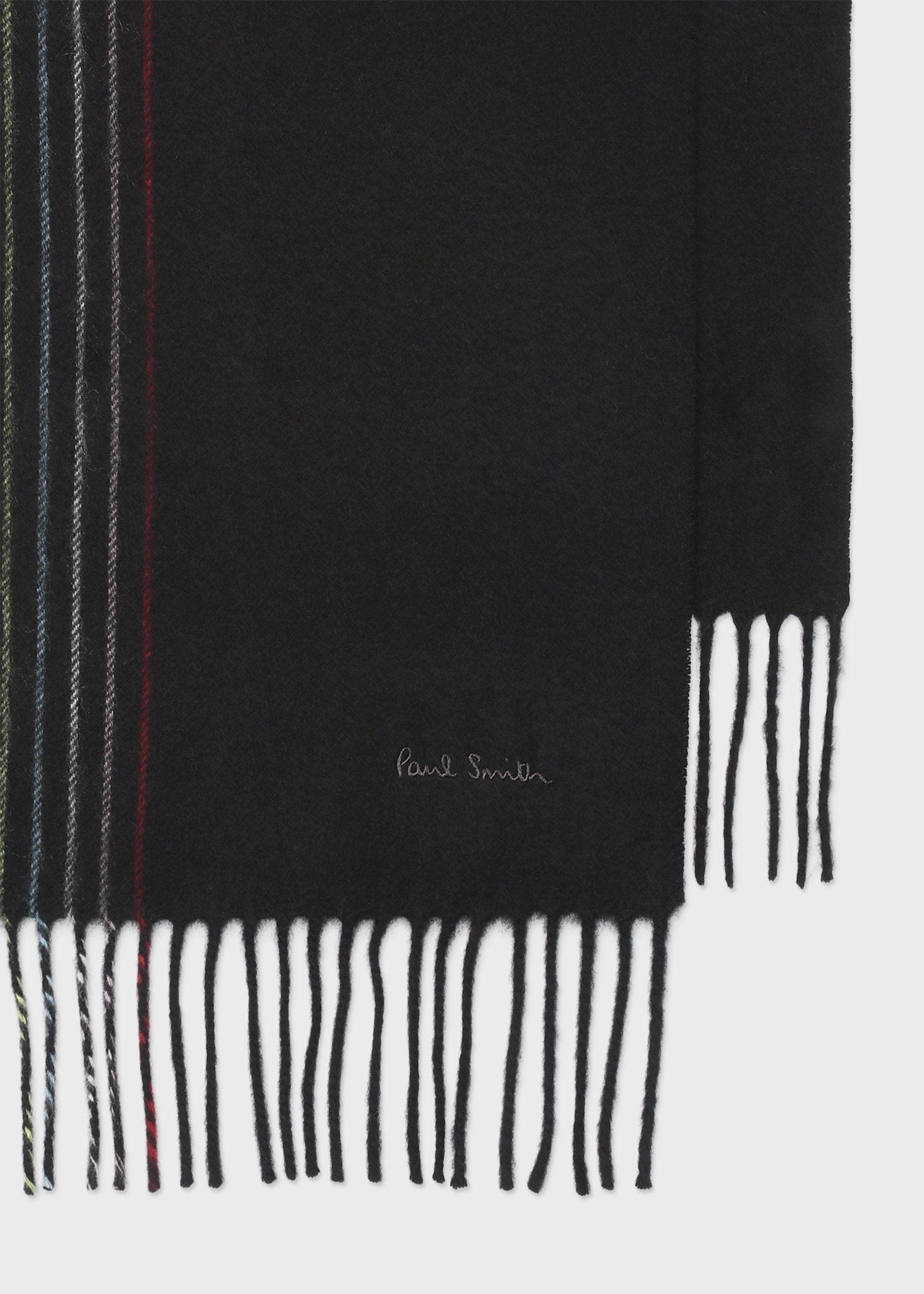 ハーフストライプ カシミヤブレンドマフラー