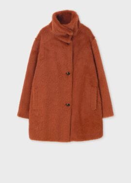 ウィメンズ ラストオレンジ フェイクファー コート