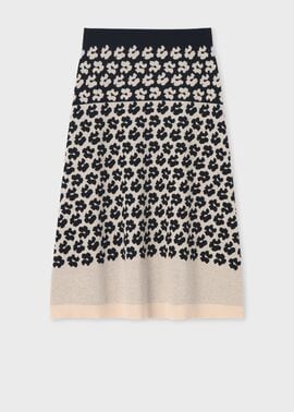 ウィメンズ フラワージャカード ニットスカート