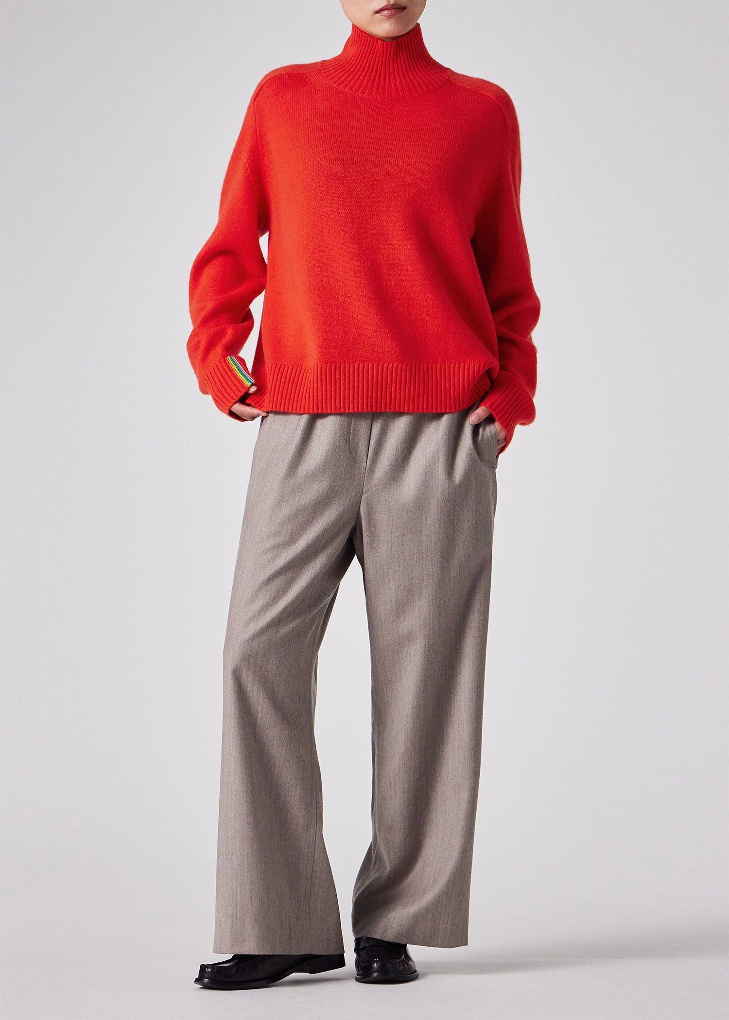 ウィメンズ インターシャ ストライプ ニット