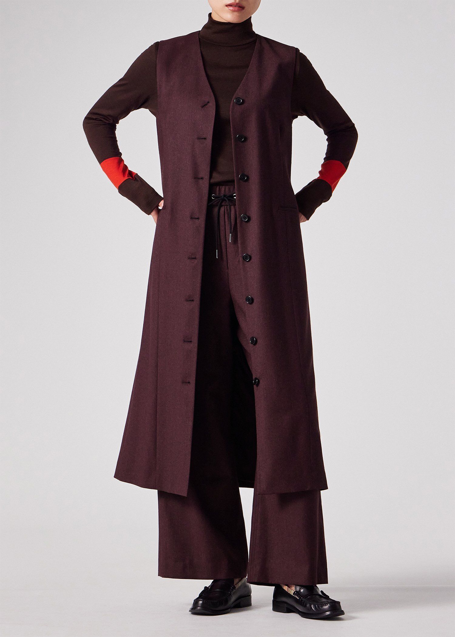 ウィメンズ カシミアブレンド フランネル ジャンパースカート