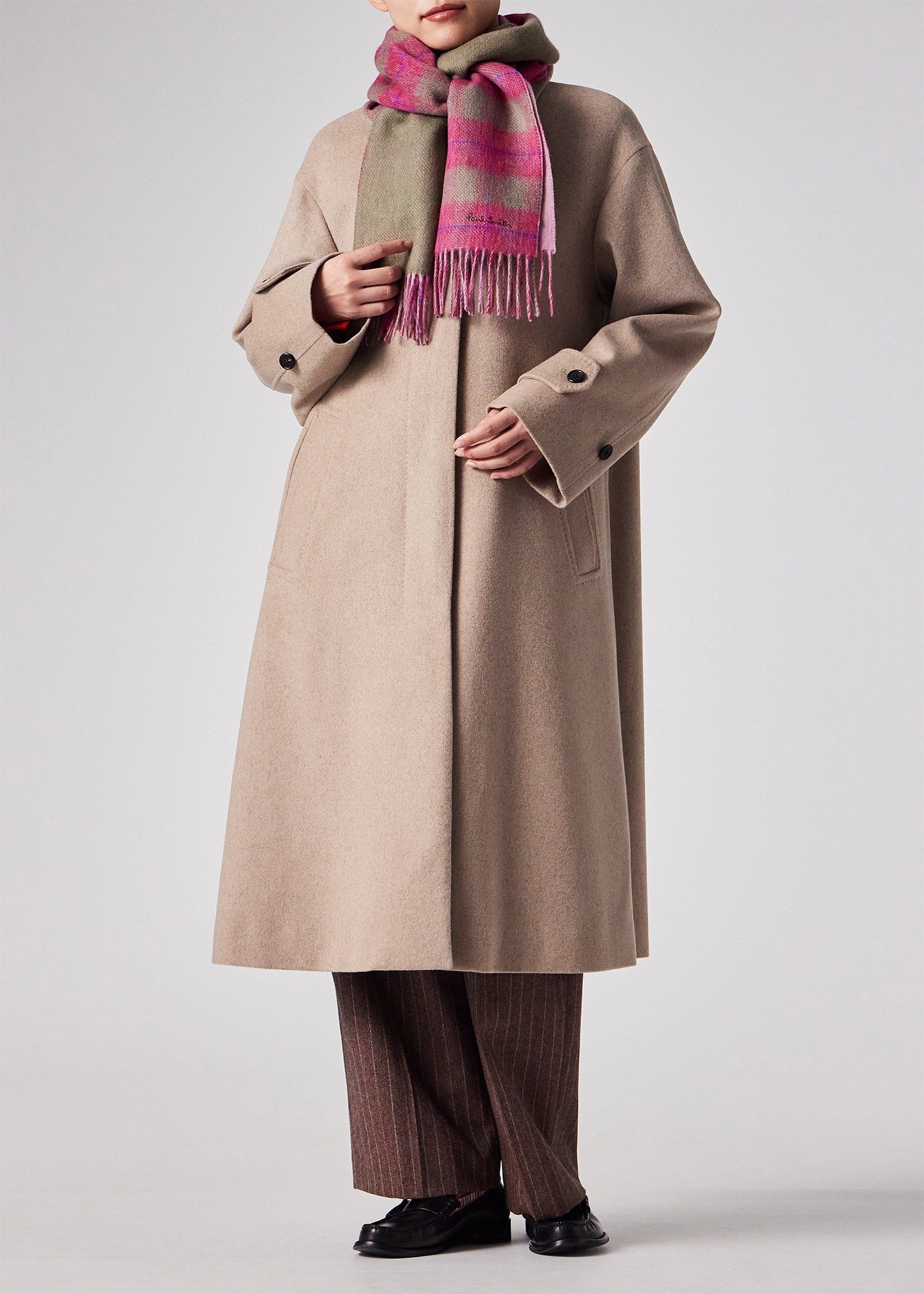 ウィメンズ オンブレ リバーシブル チェック マフラー