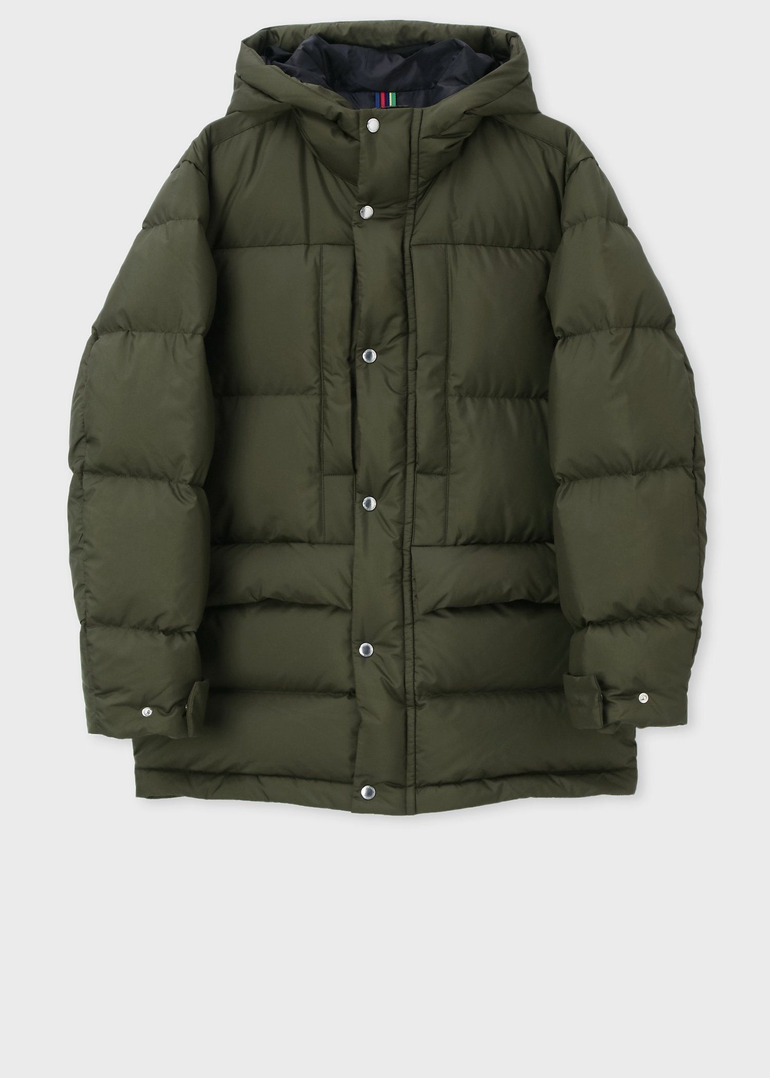 スポーツストライプ フーデッド中綿ブルゾン