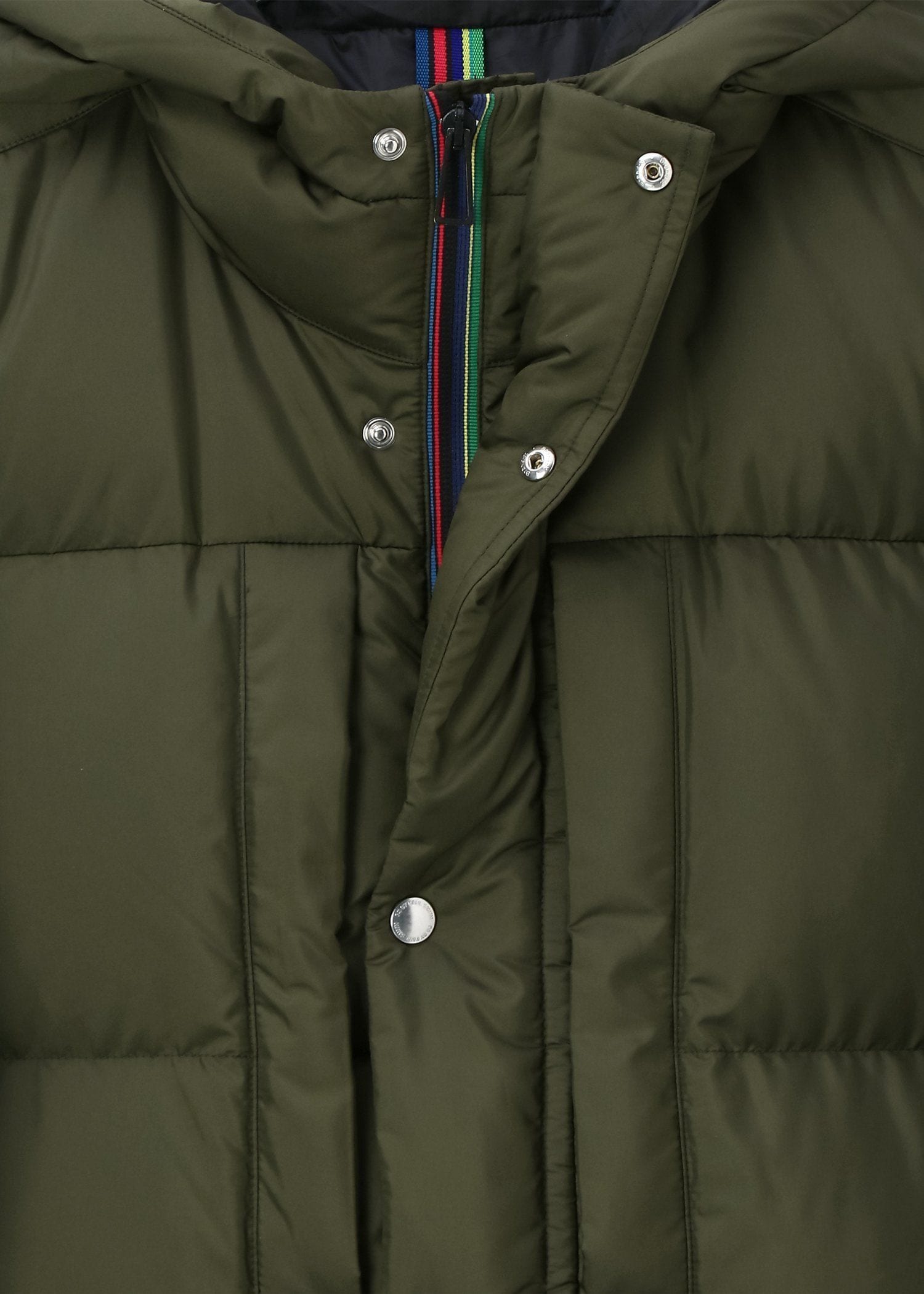 スポーツストライプ フーデッド中綿ブルゾン