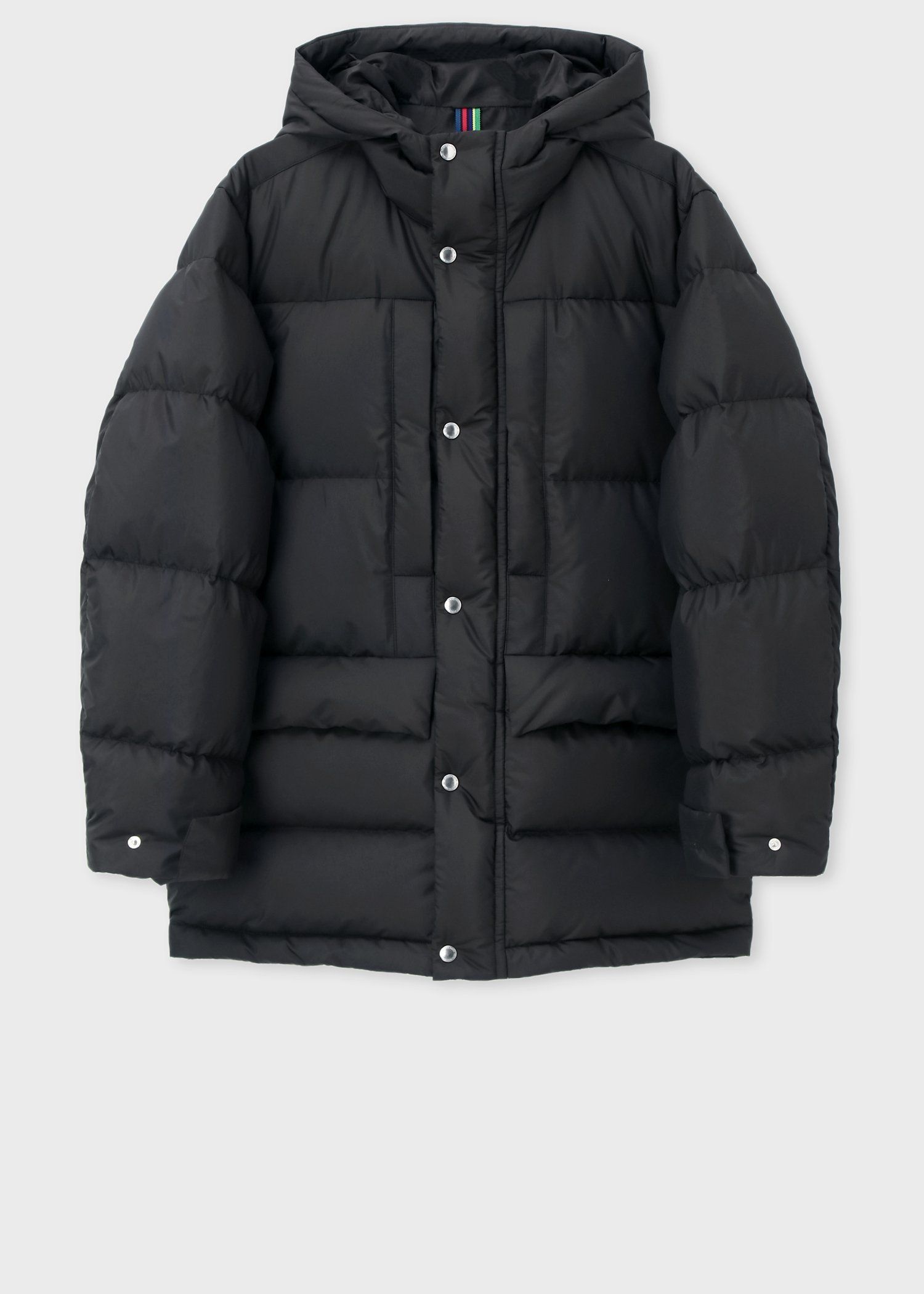 スポーツストライプ フーデッド中綿ブルゾン