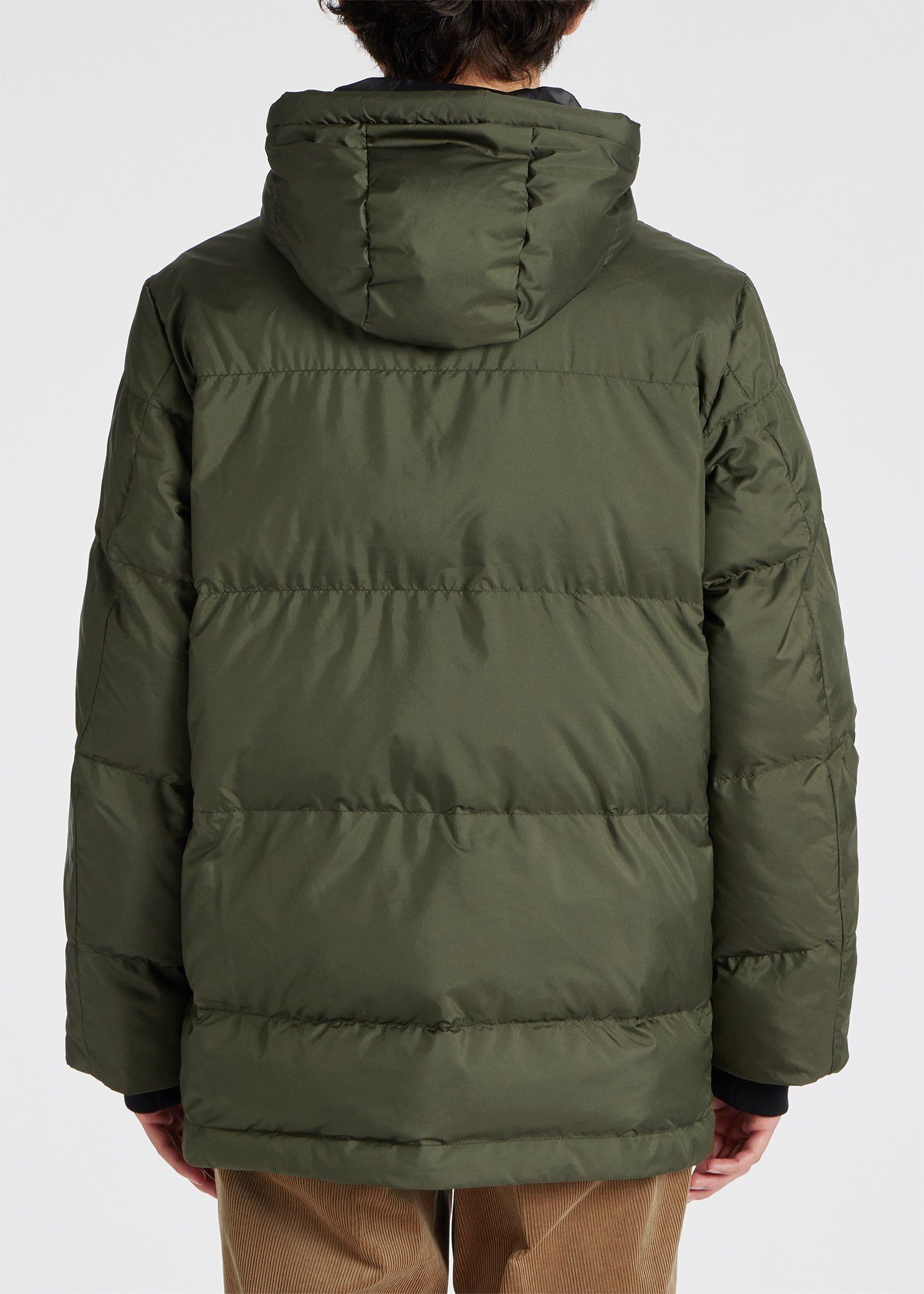 スポーツストライプ フーデッド中綿ブルゾン